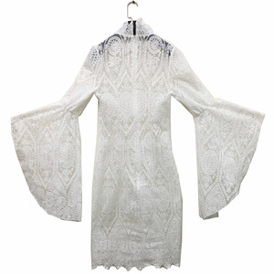 Conjunto de Vestidos de Noche para Mujer con Bordado de Encaje y Mangas Acampanadas, Estilo Explosión Delgada, a la Moda - Product Image 4