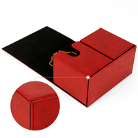 Boîte de rangement pliable de luxe moderne en cuir PU premium avec poignée, modèle Custom Twin Flip N Tray Xeno 200+ Square