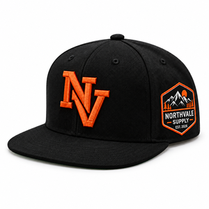 Casquette de baseball respirante de haute qualité, noire, avec logo brodé 3D personnalisé, fermeture snapback. - Product Image 1