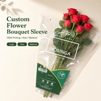 Bolsas de Embalaje Transparentes y Duraderas de LDPE en Forma de Trapezoide para Ramos de Flores, con Impresión de Logotipo Personalizado, para Envolver Regalos, Venta al Por Mayor