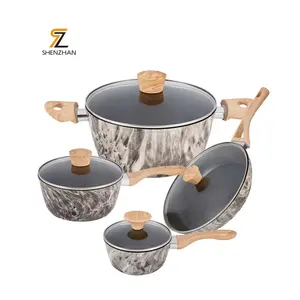 Wholesalers Forged Aluminum Ceramic Coating Pots And Pans Set Nonstick Cookware Sets With Bakelite Handle