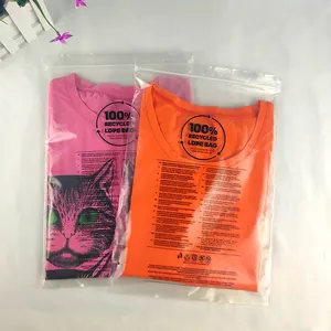 Recyclable Plastic Bag Custom Logo Printed Plastic Bag For Garment Recyclable Zip Lock Bag Plastic Bags With Logos