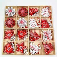 Décorations de Noël créatives : Pendentifs en buis, ornements de sapin de Noël, élan, flocon de neige, cadeaux, boîte en buis peinte exquise