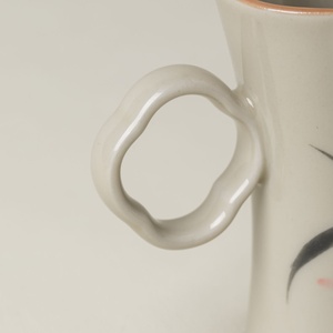 Ice Table Hand-painted Flower Mouth Ceramic Tea <b>Cup</b> Kung Fu Tea Set Home Tea Tasting <b>Cup</b> New Chinese Style Underglaze Handle <b>Cup</b> - Product Image 4