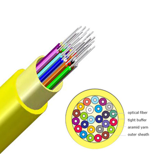 Multi core 4/6/12/24/48/96 core GJPFJV <span class=keywords><strong>SM</strong></span>/MM cavo a fibre ottiche per interni con cavo ottico di distribuzione Buffer stretto - Product Image 1
