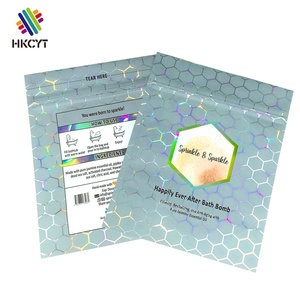 Emballage de cosmétiques en plastique, sacs en mylar debout, holographique à laser pailleté - Product Image 1