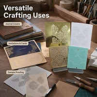 Op maat gemaakte messingfolie-stempel- en -debossingmatrijs voor karton, TPS merk DF-12-124 model, voor gebruik in een drukpers.