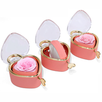 Kotak Perhiasan Kalung Cincin Berbentuk Hati Mawar Merah Awet, Hadiah Hari Valentine, Hari Ibu, Ulang Tahun untuk Pacar