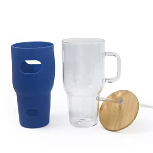 Bouteille d'eau en verre avec manchon en silicone sans BPA, avec paille et poignée, idéale pour la <span class=keywords><strong>salle</strong></span> <span class=keywords><strong>de</strong></span> <span class=keywords><strong>sport</strong></span> - Vente en gros - Product Image 5