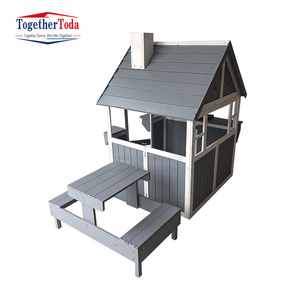 Casa de Juegos Infantil de Madera Resistente para Exteriores, Autoinstalable, Móvil, con Mesa de Picnic y Parrilla para Exteriores - Product Image 2