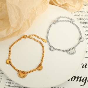 สร้อยคอสไตล์ฮิปฮอปแบบคิวบันพร้อมจี้รูปพระอาทิตย์ ทำจากสแตนเลส เหมาะสำหรับทั้งชายและหญิง ชุดเครื่องประดับแฟชั่น - Product Image 2