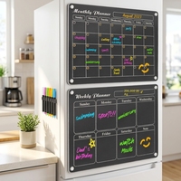 Autocollant magnétique en acrylique pour réfrigérateur, calendrier, tableau blanc standard, impression numérique, autocollant mural, tableau d'horaire d'étude, tableau de messages