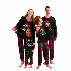 Pyjama en coton imprimé à carreaux <span class=keywords><strong>pour</strong></span> <span class=keywords><strong>femme</strong></span>, rouge et noir, manches longues, élégant, <span class=keywords><strong>pour</strong></span> l'hiver et les tenues d'été 2026 - Product Image 6