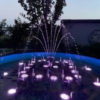 Buse de fontaine paysagère commerciale en acier inoxydable 304, 7 jets réglables, design moderne en éventail, tête de pulvérisation pour aménagement aquatique