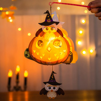 Kit de lanternes citrouilles en papier DIY pour enfants avec lumière LED pour Halloween, décoration de bar, maison, fête, fournitures en gros personnalisées pour les fêtes