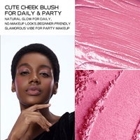 Benutzerdefiniertes Logo Wasserfeste Creme-Puder-Rouge-Palette Soft Focus Matt-Finish Langanhaltend Hochpigmentiertes Gesichtsrouge Private Label
