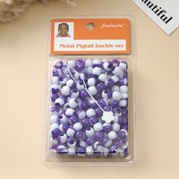 Perles de cheveux transparentes bicolores en grande quantité, extensions de perruques, bijoux, accessoires pour cheveux, perles pour dreadlocks africaines