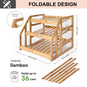 Có Thể Điều Chỉnh Bền Vững Tre Tủ Thức Ăn Có Thể Tổ Chức Giá Đứng Loại Thực Phẩm Lưu Trữ Kệ Với Divider Thiết Kế Cho Tủ - Product Image 3