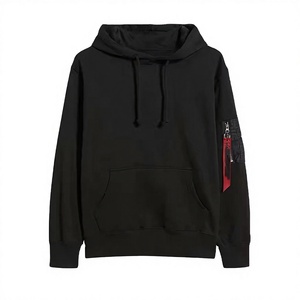 เสื้อฮู้ดดี้ผู้ชายแบบใหม่ทันสมัย ปรับแต่งได้ ทรงหลวม ผ้าฝ้ายฟลีซ 100% 45gsm  เรียบง่าย สวมใส่สบาย - Product Image 2