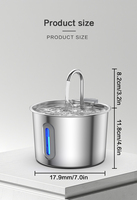 TY09 2,2L USB-Betriebener 304 Edelstahl Katzen-Trinkbrunnen mit Wasserstandsanzeige, Leise Pumpe, OEM Großhandel