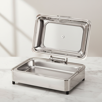 Hotel-Restaurant Buffet-Server Catering Chafing Dish Edelstahl Warmhaltebehälter Buffet-Set Speisenwärmer 9L Elektrisch Beheizt