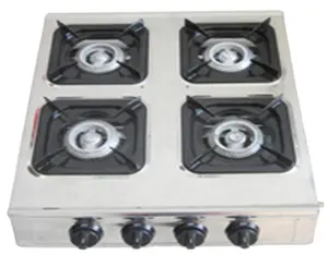 New portable 4 Burner stainless Steel Cooktop Glass Surface Packing Tempered Gross Gas Cooker LPG Blue flame gas stove