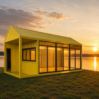 Conteneur habitable 20ft 40ft Jaune Tiny Home Toit en pente Studio Bureau Maison d'hôtes Préfabriqué Direct Usine Acier