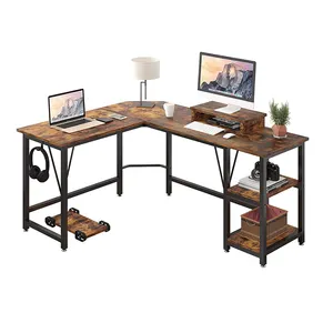 Modern ticari mobilya bilgisayar istasyonu PC ev iş istasyonu ofis masası ahşap L şekilli masa köşe masası ofis masası