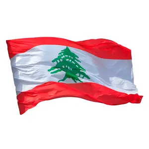 Flagnshow haut de gamme imprimé 3x5 pieds 90x150cm liban national volant drapeau du Liban 100% Polyester