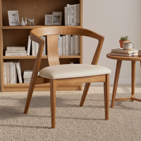 Fauteuil d'appoint design en bois massif, style Wabi-Sabi, pour salon, salle à manger, bureau, hôtel, appartement – Vente directe usine