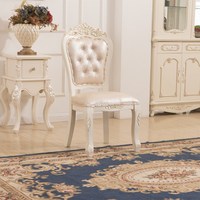 Chaise de salle à manger de style européen, moderne et minimaliste, en bois massif, dossier blanc, tabouret de manucure, chaise de salle à manger, hôtel, maison