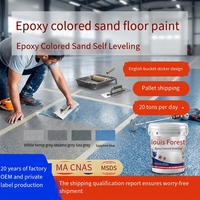 Revêtement de sol personnalisé en gros, écologique, imitation marbre, peinture époxy colorée au sable, à base de solvant, autonivelant et antidérapant