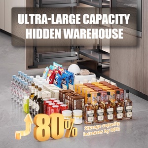 Slim Metal <b>Kitchen</b> Drawer Metal Box Functional <b>Kitchen</b> Tall <b>Unit</b> Pantry Organizer Soft Close Drawer <b>Storage</b> Basket Plane Type - Product Image 2