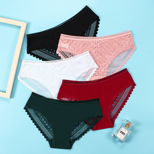 <span class=keywords><strong>Slip</strong></span> <span class=keywords><strong>Donna</strong></span> a Vita Bassa in Seta Ghiaccio a Righe, Senza Cuciture, Taglie Forti, con Pizzo Trasparente - Disponibili in 5 Colori - Hot Sale - Product Image 4