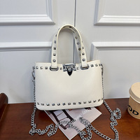 Sac à bandoulière de luxe BULAIDAI en PU avec texture litchi et rivets pour femme, fermeture à boucle, collection été 2026