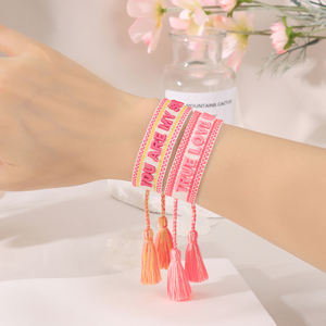 3D Custom Design Letter Name Embroidery Team Party Wedding Woven <strong>Friendship</strong> <strong>Bracelet</strong> <strong>for</strong> Women Girls - Product Image 6