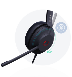 Casque filaire Yealink UH37 avec double microphone USB-C/A, réduction de bruit, égaliseur dynamique, casque supra-auriculaire filaire - Product Image 4