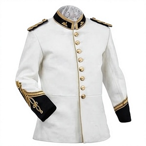 Veste tunique blanche pour homme en laine, simple boutonnage, uniforme formel, vêtement d'extérieur - Product Image 1