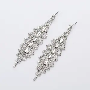 ZWE341 Hot Sale Rhinestones Bridal Earrings Fashion Clear Rhinestone Stud Earrings Europe and America Jewelry Wholesale