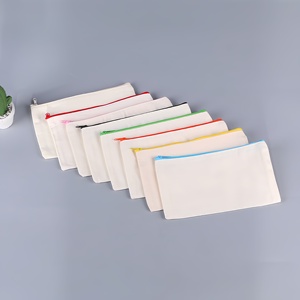 Estuche Multiusos <span class=keywords><strong>para</strong></span> Lápices con Cierre Resistente, Bolsa <span class=keywords><strong>de</strong></span> Lona en Blanco <span class=keywords><strong>para</strong></span> Proyectos <span class=keywords><strong>de</strong></span> Manualidades - Product Image 1