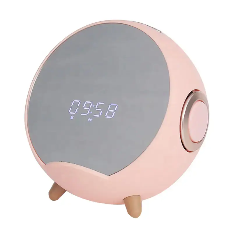 Chargeur sans fil Offre Spéciale Q8 Miroir Réveil 15W Commande vocale Musique Haut-parleur