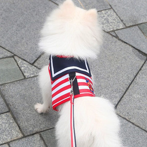 Set di imbracatura e guinzaglio per cani con gilet per animali domestici blu di ancoraggio in stock con fibbia - Product Image 6