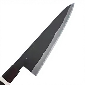 Cuchillo de cocina hecho a mano, extra afilado, de acero de Damasco, con mango de madera y latón, en venta. - Product Image 5