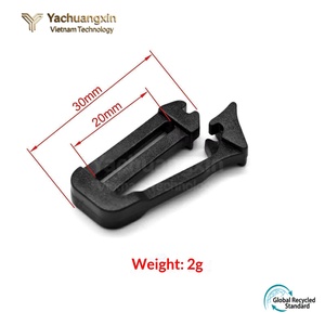 27mm 38mm Black Eco-Friendly Waterproof Plastic Webbing Connecting Clip <b>Strap</b> <b>Buckle</b> with Tri-Glides Slides for Backpacks Belts - Product Image 3