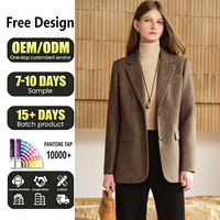 Manteau en laine pour femme de haute qualité, coupe ajustée, chaud et épais, idéal pour le bureau, les occasions professionnelles et décontractées.