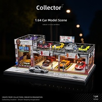 Scène d'atelier de stationnement de voitures à l'échelle 1:64 avec éclairage LED à deux niveaux pour programmes thématiques OEM et marques privées