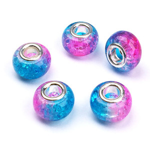 100pcs European <strong>Large</strong> Hole Spacer <strong>Beads</strong> Colorful Resin <strong>Beads</strong> for Necklace <strong>Bracelets</strong> Crafts Making - Product Image 3