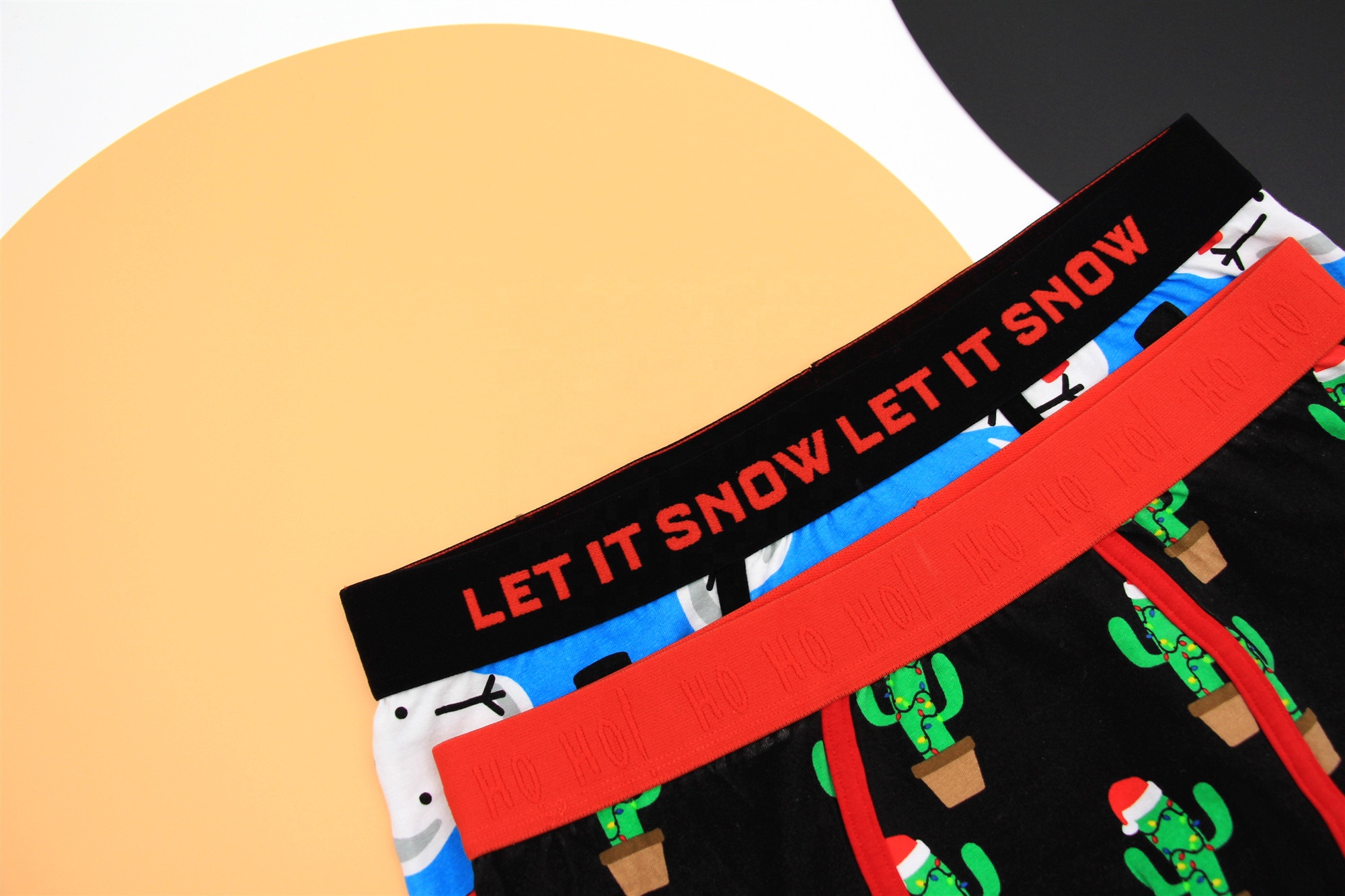 Мужские трусы-боксеры с принтом, удобное нижнее белье из хлопка и спандекса для повседневного использования