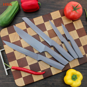 طقم سكاكين مطبخ ستانلس ستيل جديد ورائج لعام <span class=keywords><strong>2026</strong></span>، مكون من ست قطع مع حامل، مصنوع من حجر المايفان - Product Image 1