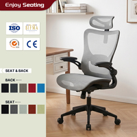 Chaise de bureau pivotante en maille blanche avec support de nuque 2D, dossier respirant en maille, accoudoirs rabattables, mobilier de bureau personnalisable